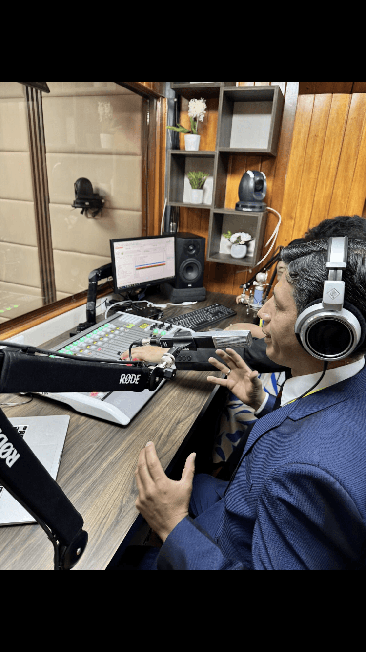 AEQ Forum IP digital audio console in the main studio of Radio Bethel, Peru